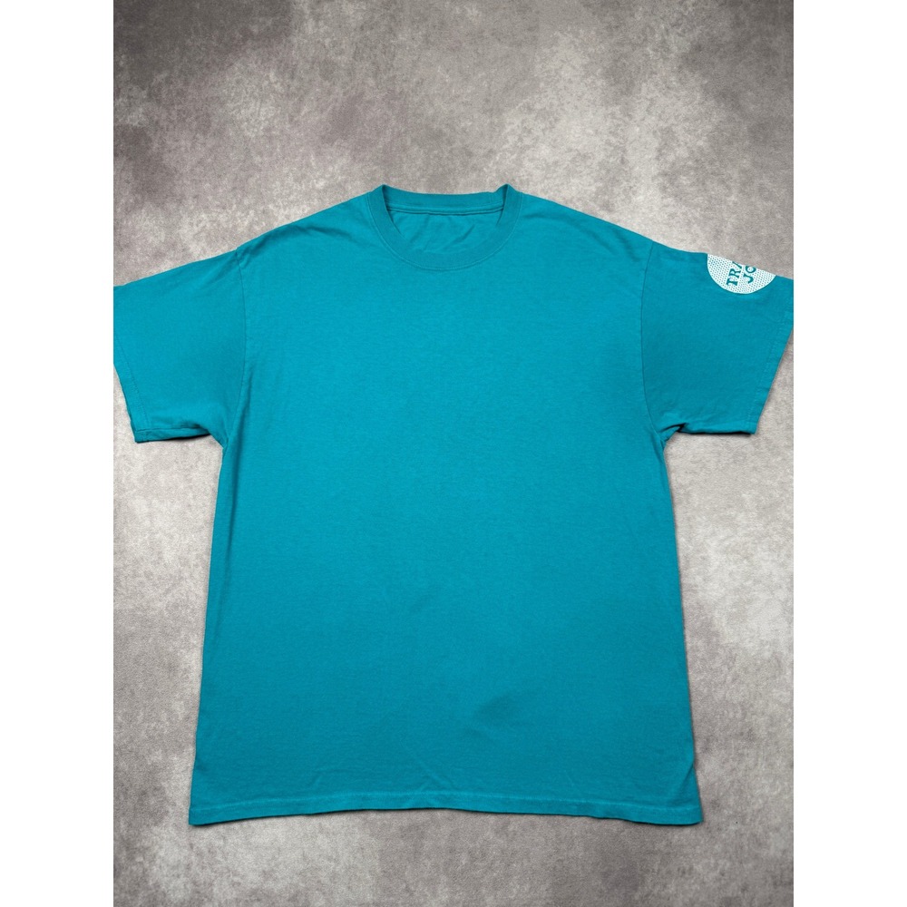Trader Joe's Staff Team T Shirt Teal Logo Short Sleeve Crew Neck Adult M‎